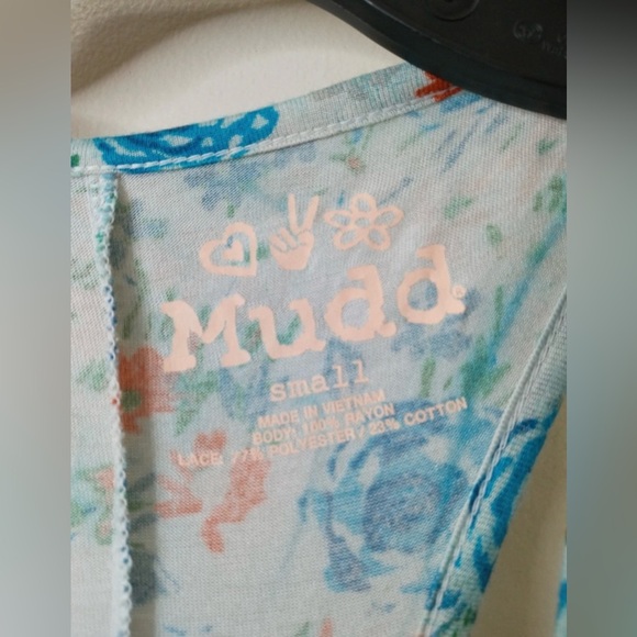 Mudd Floral Racerback Tank Top with Lace Trim Size Small - Picture 9 of 10